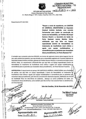 Requerimento Nº110/2022