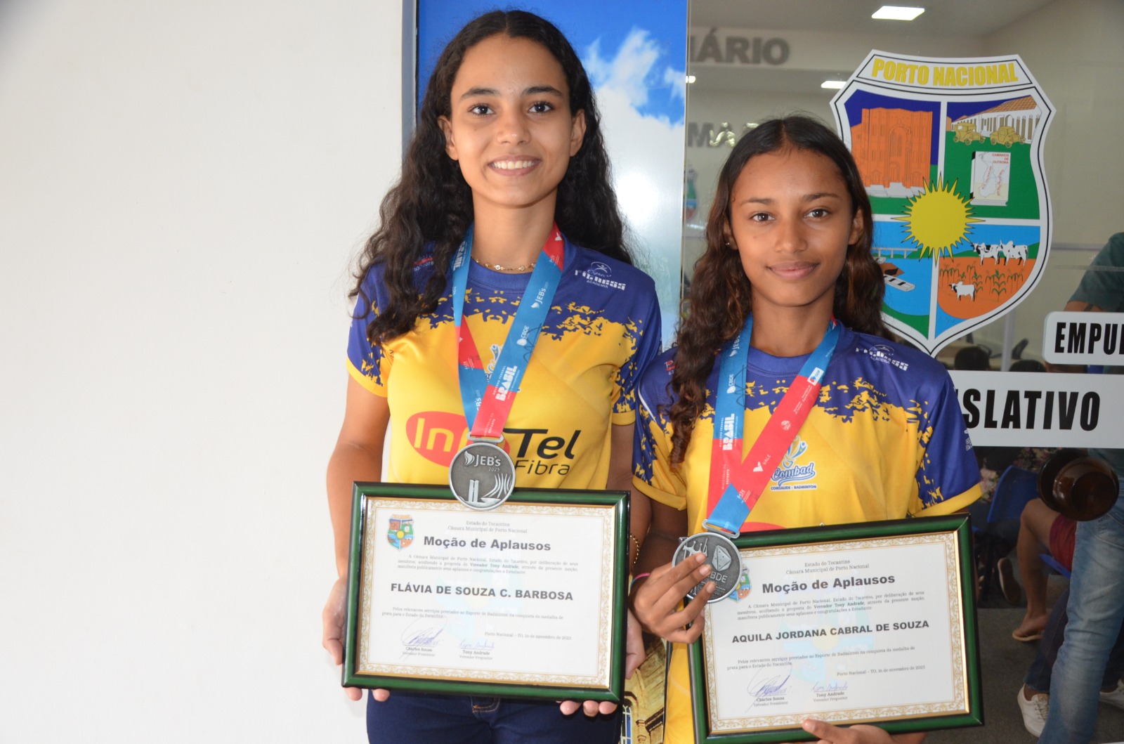 atletas de Badminton AQUILA JORDANA CABRAL DE SOUZA e  FLAVIA DE SOUZA CUNHA BARBOSA